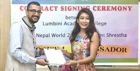 Lumbini Academy College Appoints Miss Nepal Asmi Shrestha as Goodwill Ambassador