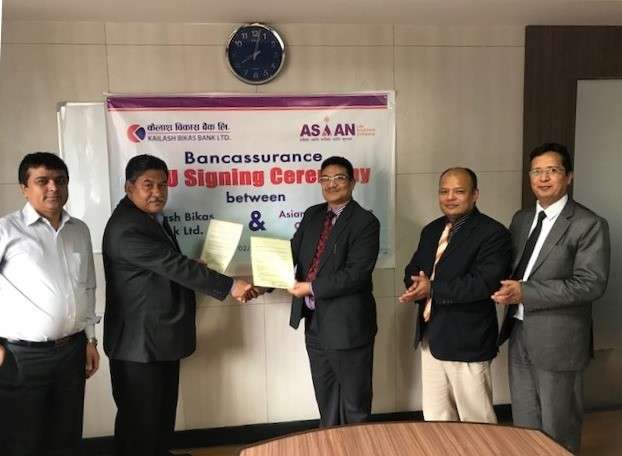 Kailash Bikas Bank Inks Bancassurance Deal with Asian Life Insurance