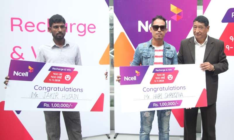 Ncell handovers cash prize under ‘Recharge and Win’ offer
