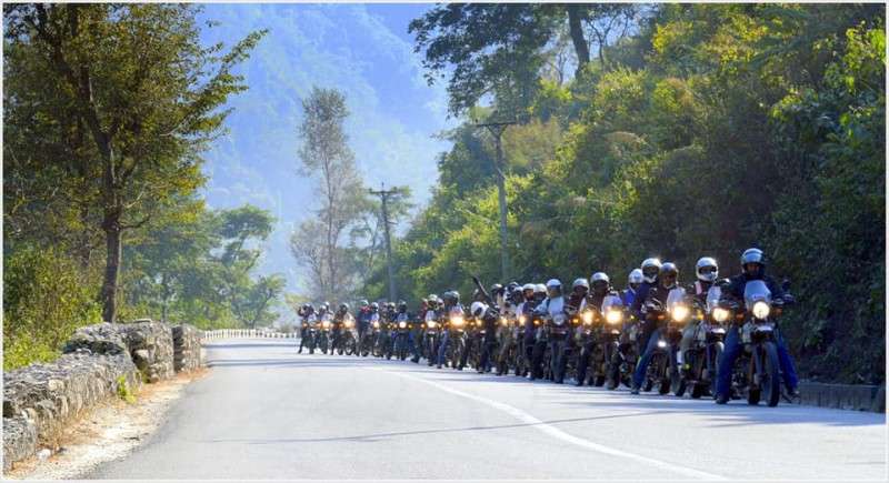 Participants of the Royal Enfield Himalayan Owners’ Ride 2017 on their way to Bandipur from Kathmandu during the two-day ride held from December 15-16. A total of 55 riders took part in the event organised to promote motorcycle tourism. Photo Courtesy: Royal Enfield