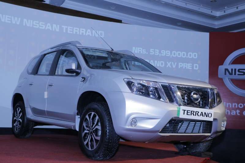 Nissan’s new model, Terrano, being unveiled amid a function in Kathmandu on Sunday. Photo: Pradip Luitel/ NBA