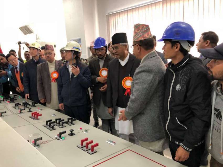 Prime Minister Sher Bahadur Deuba during a visit to the power house of Chameliya Hydropower Project, which was inaugurated on Saturday. WIth the completion of the project, 30 MW of electricity has been added to the national grid. Photo Courtesy: Govinda Pariyar