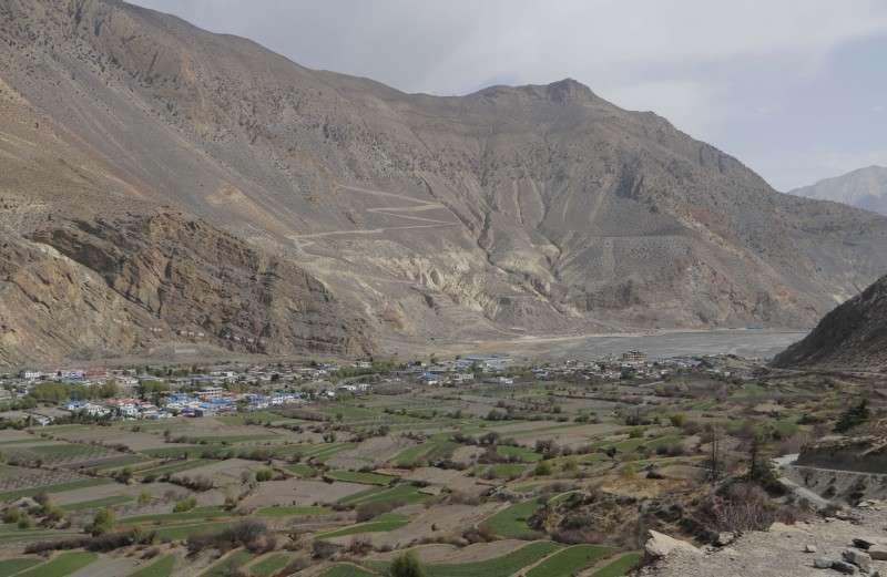 Jomsom seen from Samle village of Mustang district in this recent photo. Photo: Pradip Luitel