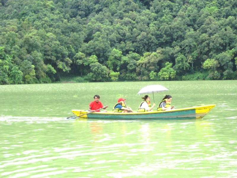 Foreign tourists boating in Fewa Lake in this recent photo. Photo: Narahari Poudyal/NBA