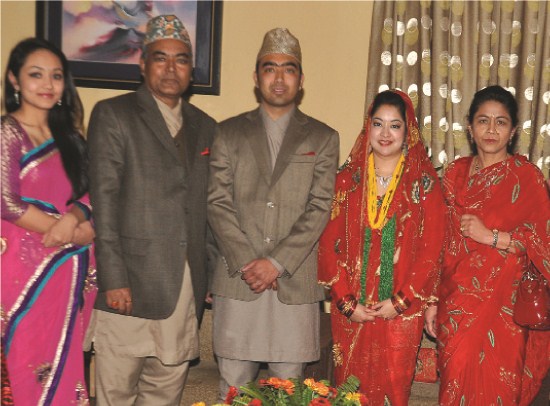 Shah with his family