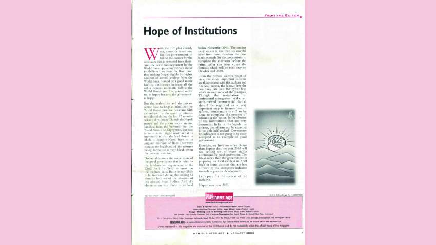Hope of Institutions