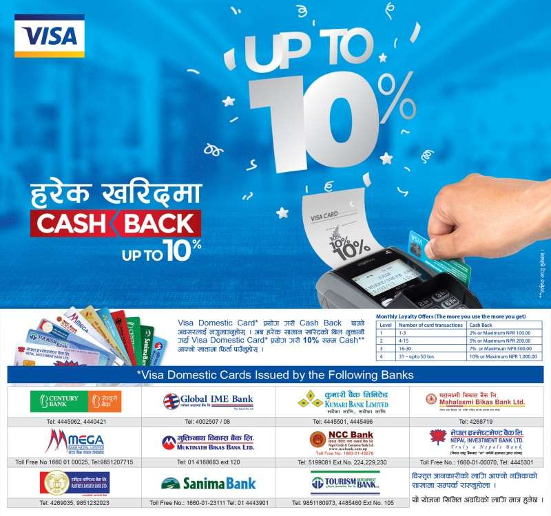 NIBL and its Visa Associates Announce up to 10% Cash Back Offer | New ...