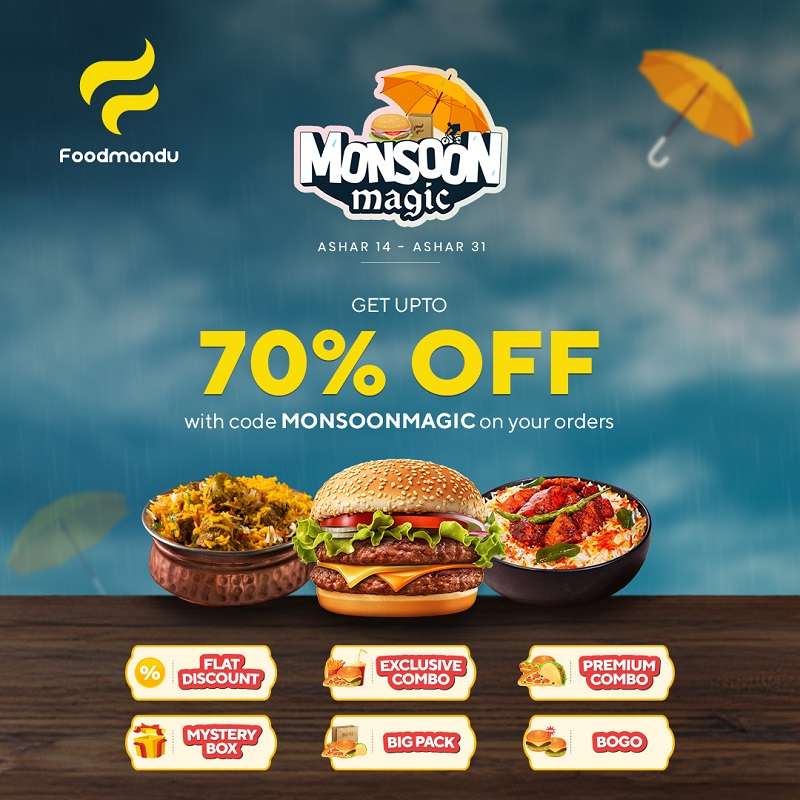 Foodmandu Launches ‘Monsoon Magic’ Campaign Offering up to Seventy Percent Discounts