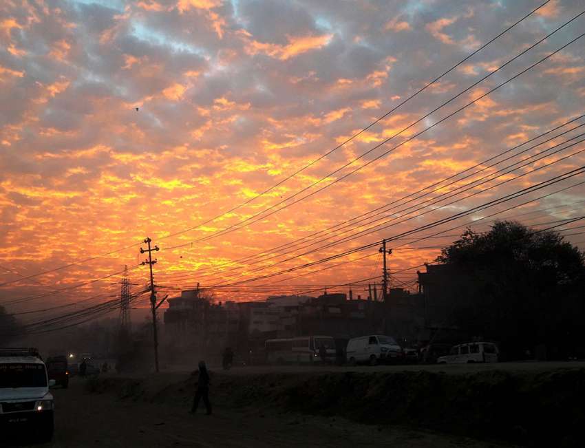 
Morning sky seen from Balkhu in this recent photo. Photo: Pradip Luitel/Aarthik Abhiyan

