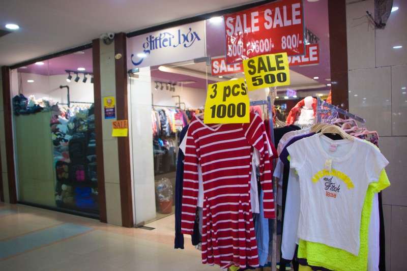 Sales offer announced at a shop in City Center, Kamalpokhari on the occasion of Dashain. Photo: NBA