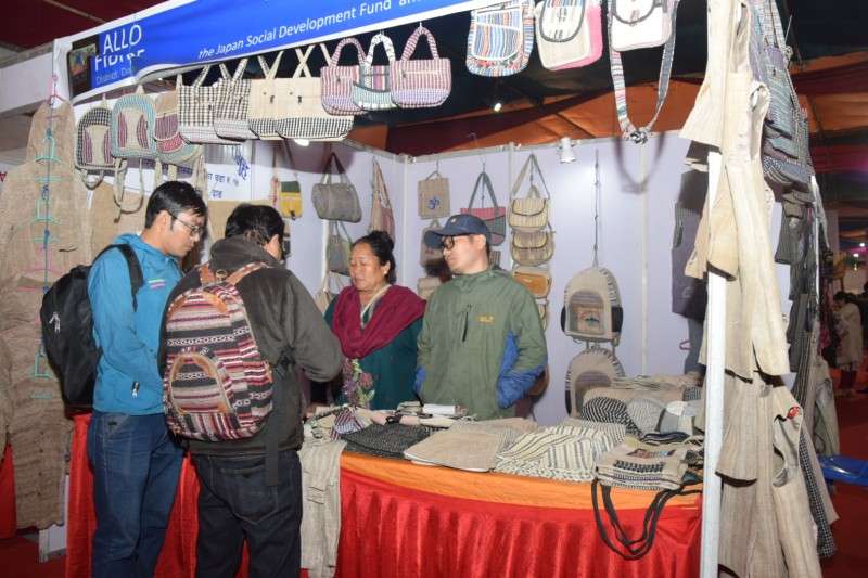 Visitors attend the 16th Handicraft Trade Fair organized by Federation of Handicraft Associations of Nepal (FHAN) at Bhrikutimandap, Kathmandu on Wednesday. The five-day event, which kicked off on November 14, will showcase metal crafts, leather, wool, pasmina, wooden and Nepali paper products and medicinal herbs. Photo: Monika Malla/NBA